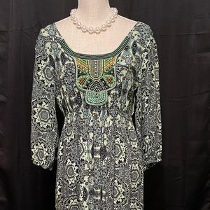 Green floral dress